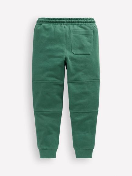 Mini Boden Kids' Cotton Knee Patch Tapered Joggers, Blue Star Knee - view 2, Blue Star Knee