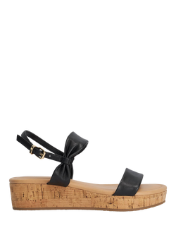 Dune London Laliz Leather Flatform Sandals, Black