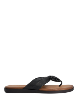 Dune London Looks Leather Toe Post Sandals, Black