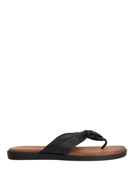 Dune London Looks Leather Toe Post Sandals, Black