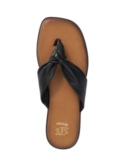 Dune London Looks Leather Toe Post Sandals - view 2, Black