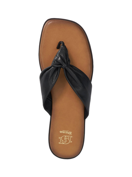 Dune London Looks Leather Toe Post Sandals - view 2, Black