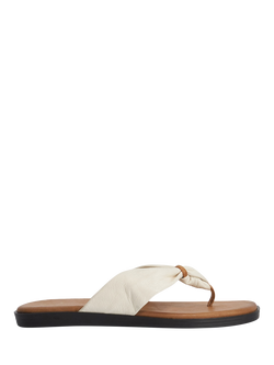 Dune London Looks Leather Toe Post Sandals, Ecru