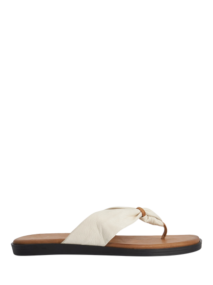 Dune London Looks Leather Toe Post Sandals, Ecru