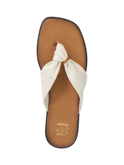 Dune London Looks Leather Toe Post Sandals - view 2, Ecru