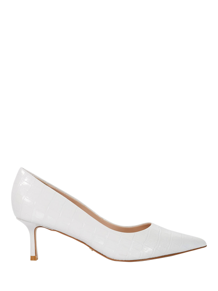 Dune London Achievable Stiletto Heel Court Shoes, White, White