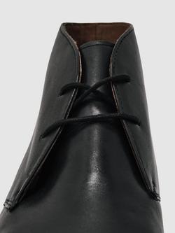 Reiss Clarkson Leather Lace Up Chukka Boots, Black - view 2, Black