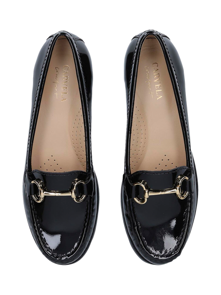 Carvela Patent Slip On Brogues, Black - view 2, Black