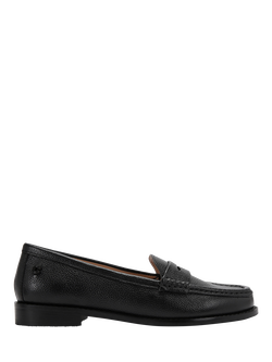 Carvela Crackle Slip On Leather Brogues, Black, Black