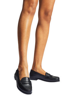 Carvela Crackle Slip On Leather Brogues, Black - view 2, Black