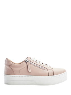 Moda In Pelle Abbee Lace Up Slab Sole Trainers, Cameo