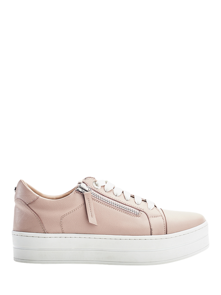 Moda In Pelle Abbee Lace Up Slab Sole Trainers, Cameo