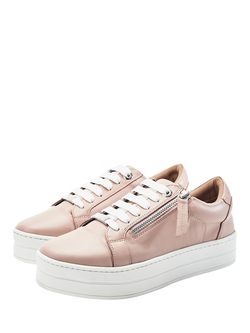 Moda In Pelle Abbee Lace Up Slab Sole Trainers - view 2, Cameo