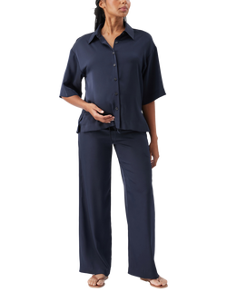 Ripe Tamara Satin Maternity Shirt, Midnight, Midnight