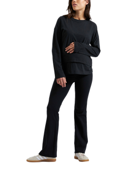 Ripe Jersey Flared Maternity Trousers, Black, Black