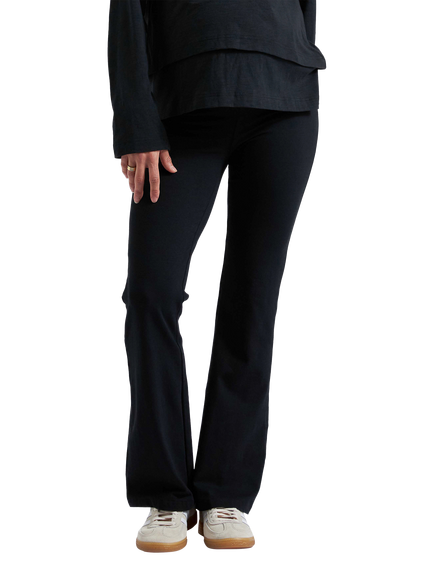 Ripe Jersey Flared Maternity Trousers, Black - view 2, Black