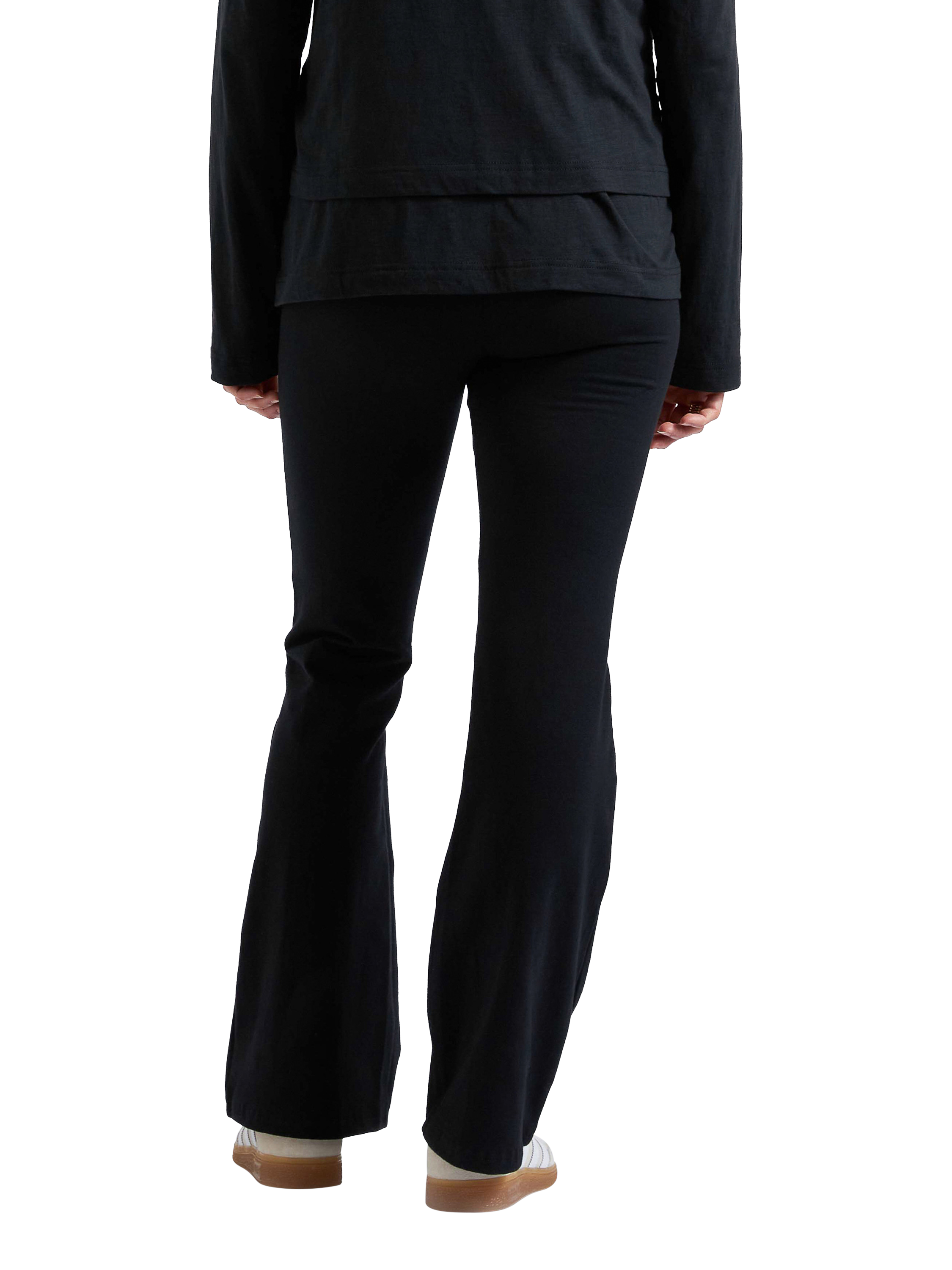 Product image 5 of 6, which shows Ripe Jersey Flared Maternity Trousers, Black, XS