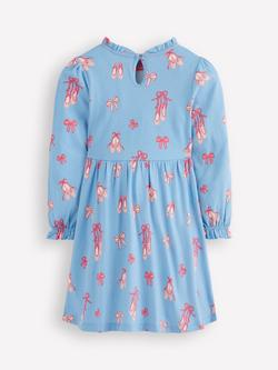 Mini Boden Kids' Blouson Sleeve Dress, Blue Ballet Shoes - view 2, Blue Ballet Shoes