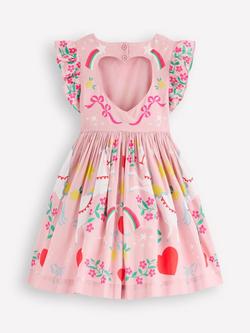Mini Boden Kids' Ruffle Sleeve Printed Dress, Pink Unicorn - view 2, Pink Unicorn