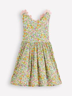 Mini Boden Kids' Fun Cross-back Strap Cotton Dress, Soft Ivory, Soft Ivory