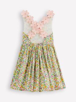 Mini Boden Kids' Fun Cross-back Strap Cotton Dress, Soft Ivory - view 2, Soft Ivory