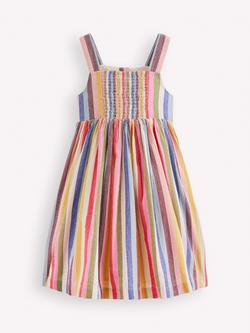 Mini Boden Kids' Remy Sleeveless Button Down Dress, Pink/Green - view 2, Pink/Green