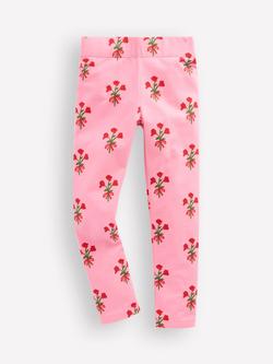 Mini Boden Kids' Fun Stretch Cotton Leggings, Bubblegum Pink Posy, Bubblegum Pink Posy