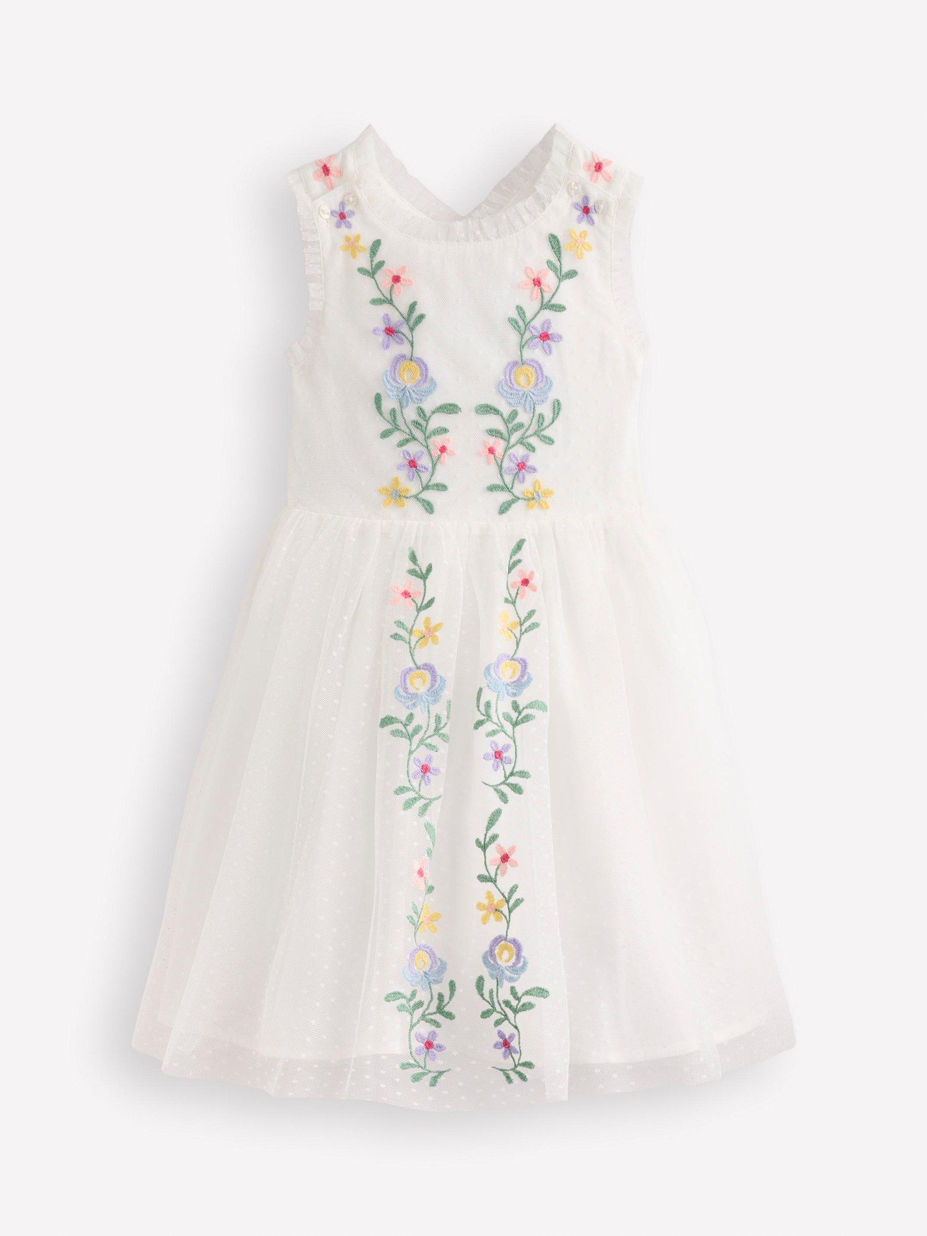 strapless open back dress NWT Mini Boden Tulle Embroidered Party Dress – Mini World Explorers