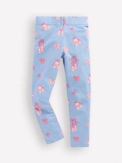 Mini Boden Kids' Fun Stretch Cotton Leggings, Blue Ballet Shoes, Blue Ballet Shoes