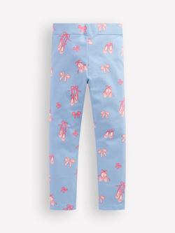 Mini Boden Kids' Fun Stretch Cotton Leggings, Blue Ballet Shoes - view 2, Blue Ballet Shoes