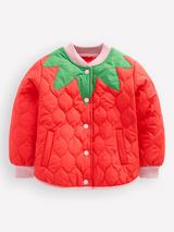 Mini Boden Kids' Fun Bomber Jacket, Strawberry Applique