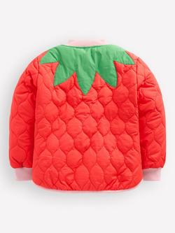 Mini Boden Kids' Fun Bomber Jacket, Strawberry Applique - view 2, Strawberry Applique