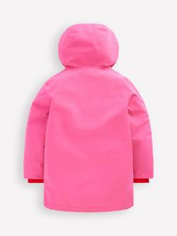 Mini Boden Kids' Novelty 3D Hood Waterproof Coat, Sorbet Pink Monster - view 2, Sorbet Pink Monster