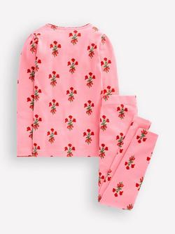 Mini Boden Kids' Cotton Long John Pyjama Set, Bubblegum Pink Posy - view 2, Bubblegum Pink Posy