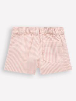 Mini Boden Kids' Ric Rac Patch Pocket Shorts, Pink Ticking Stripe - view 2, Pink Ticking Stripe