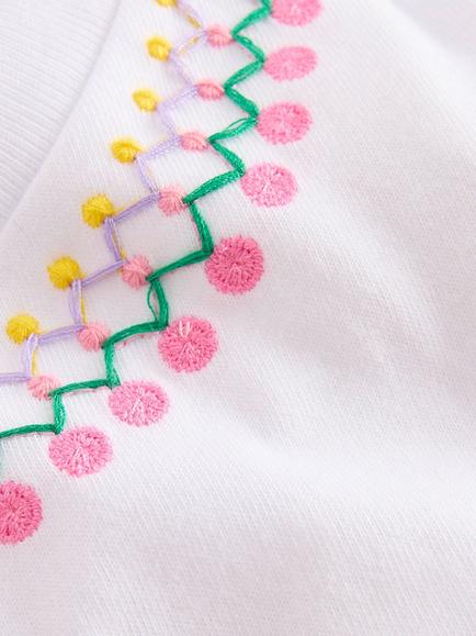 Mini Boden Kids' Cotton Embroidered Relaxed T-Shirt, White - view 2, White
