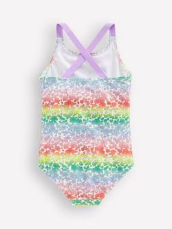 Mini Boden Kids' Cross Back Swimsuit, Rainbow Ombre - view 2, Rainbow Ombre