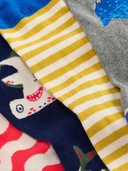 Mini Boden Kids' Patterned Socks, Pack of 7, Sharks - view 2, Sharks