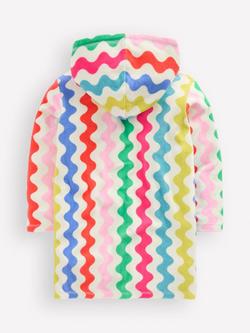 Mini Boden Kids' Romie Towelling Hoodie, Multi Rainbow Wave - view 2, Multi Rainbow Wave