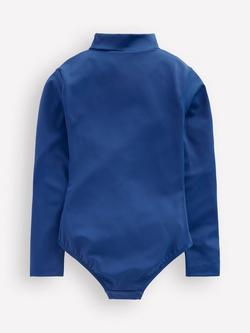 Mini Boden Kids' Fun Long Sleeve Swimsuit, Sapphire Unicorn - view 2, Sapphire Unicorn