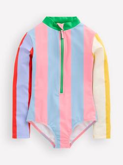 Mini Boden Kids' Long Sleeve Swimsuit, Hotpotch Stripe, Hotpotch Stripe