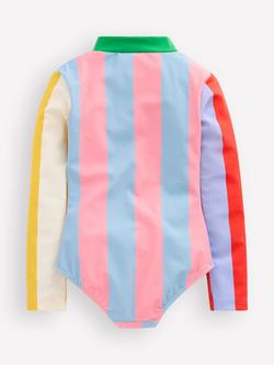 Mini Boden Kids' Long Sleeve Swimsuit, Hotpotch Stripe - view 2, Hotpotch Stripe