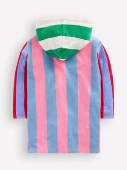 Mini Boden Kids' Romie Stripe Towelling Hoodie, Multi Hotchpotch - view 2, Multi Hotchpotch
