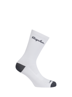 Rapha Logo Cycling Socks, White/Grey, White/Grey