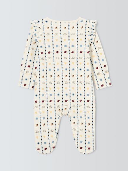 John Lewis Baby Hedgehog Sleepsuit & Comforter, White - view 2, White