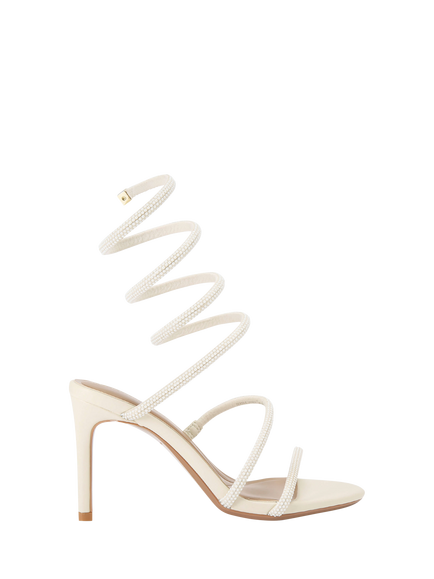 KG Kurt Geiger Athena Embellished Stiletto Heel Sandals, Natural Cream, Natural Cream