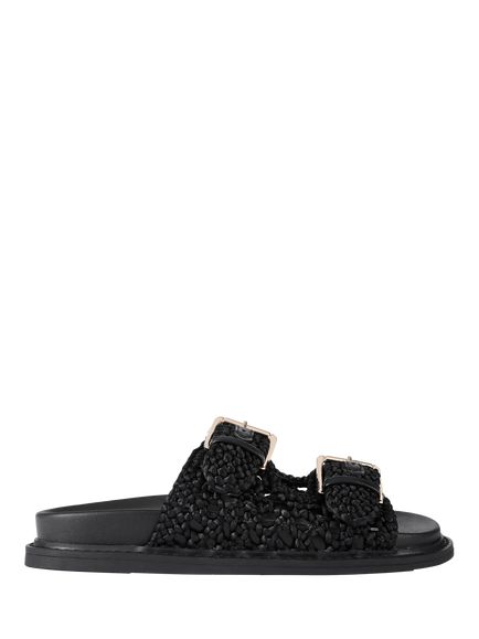 KG Kurt Geiger Rhoda Woven Footbed Sandals, Black, Black