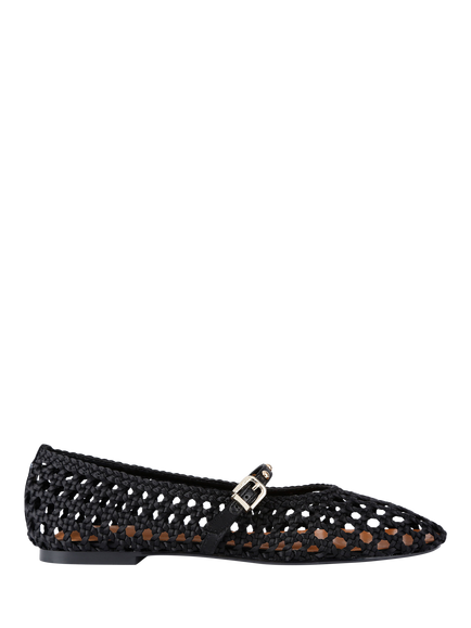 KG Kurt Geiger Rhoda Woven Mary Jane Ballerina Pumps, Black