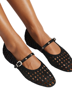 KG Kurt Geiger Rhoda Woven Mary Jane Ballerina Pumps - view 2, Black