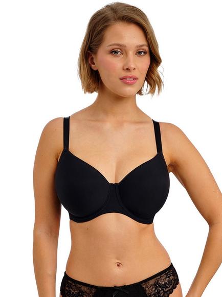 Freya Essentially Smooth Underwired Moulded Balcony T-Shirt Bra, Black - view 2, Black